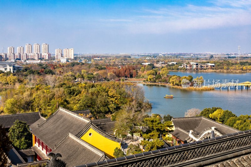 江苏省镇江金山及金山寺的秋季风光