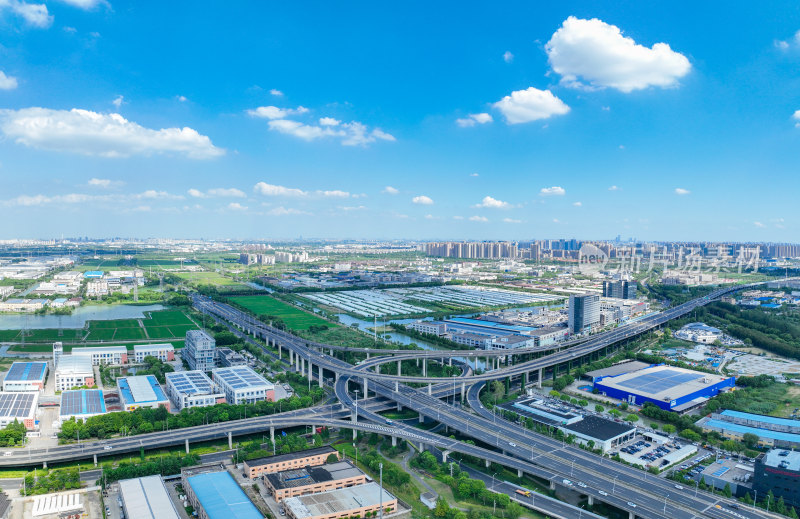 航拍昆山城市乡村建筑风光大景