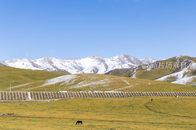 青藏高原青海祁连山脉天境祁连雪山雪景