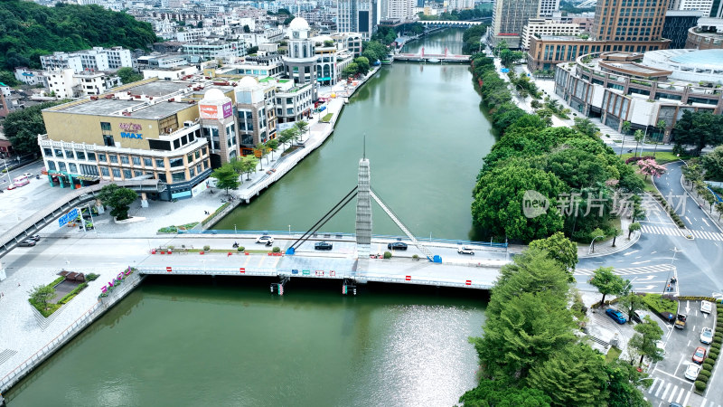 广东省中山市城市建筑风光航拍广东中山城市