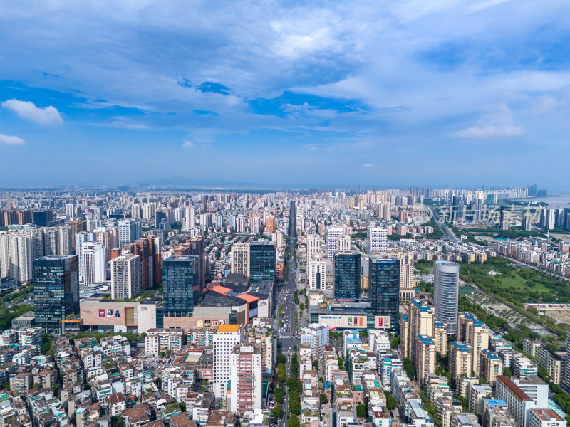 广东汕头时代广场苏宁广场万象城航拍图