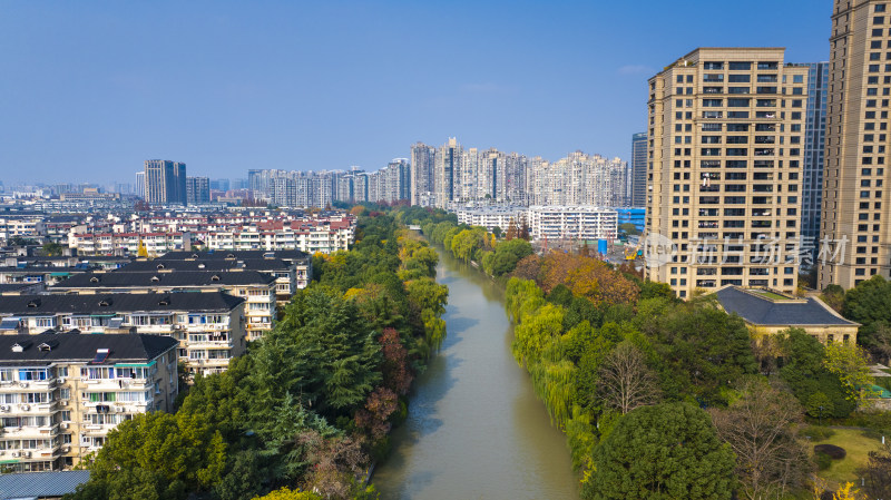 杭州拱墅区朝晖上塘河风光