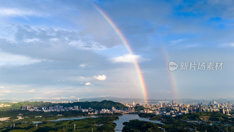 深圳城市彩虹航拍图