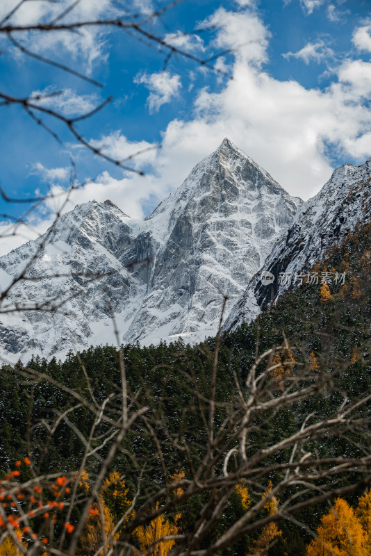 晴朗午后，四川毕棚沟景区秋景