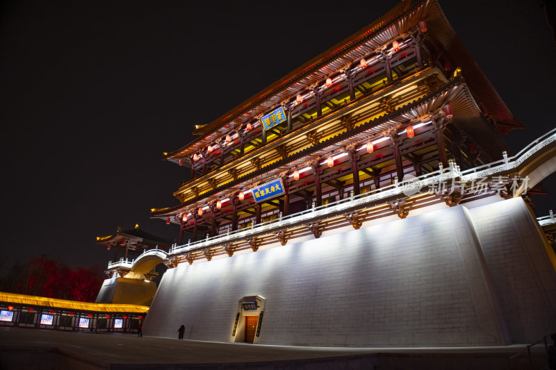 大唐芙蓉园中式古建筑夜景