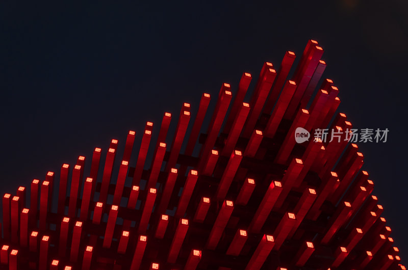重庆国泰艺术中心红色建筑夜景灯光