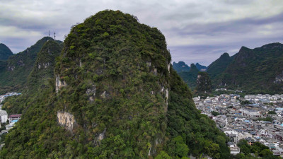 广西桂林阳朔山水风光航拍图