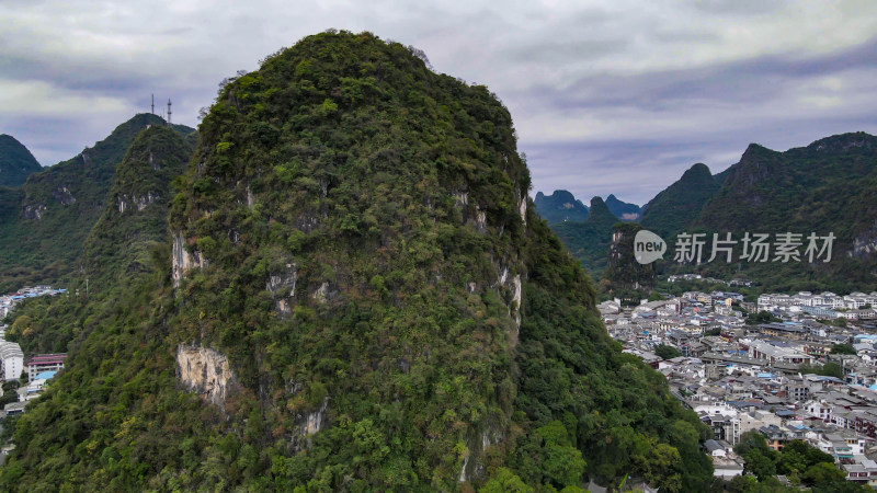 广西桂林阳朔山水风光航拍图