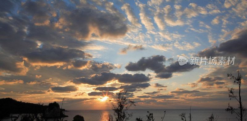 风云变化日落夕阳晚霞余晖傍晚火烧云