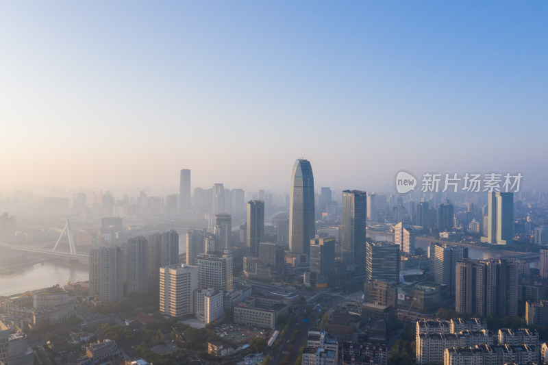 宁波三江口城市景观建筑群航拍