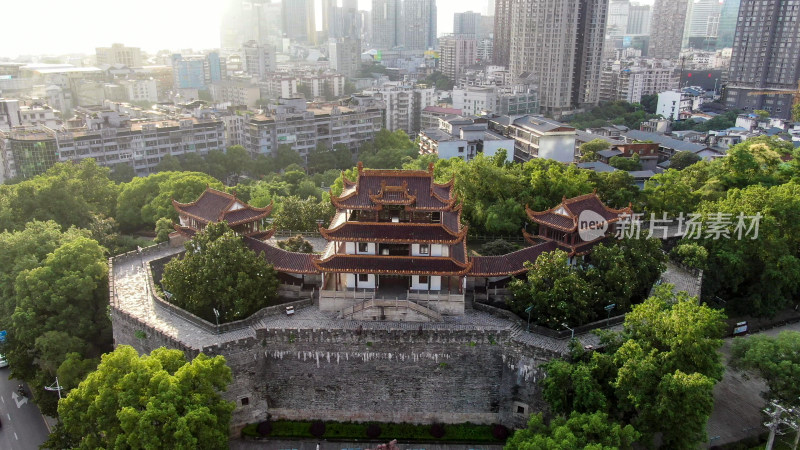 旅游景区湖南长沙天心阁4A景区航拍