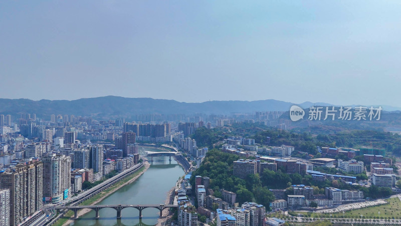 四川达州城市建设达州大景航拍