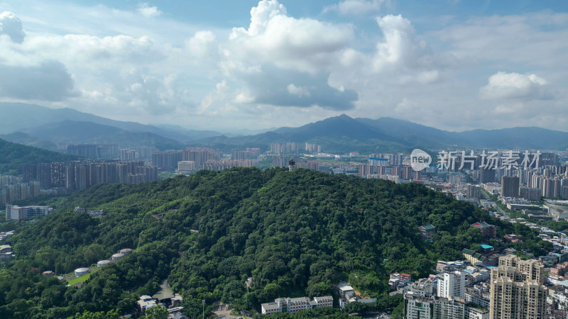 航拍福建龙岩莲花山公园