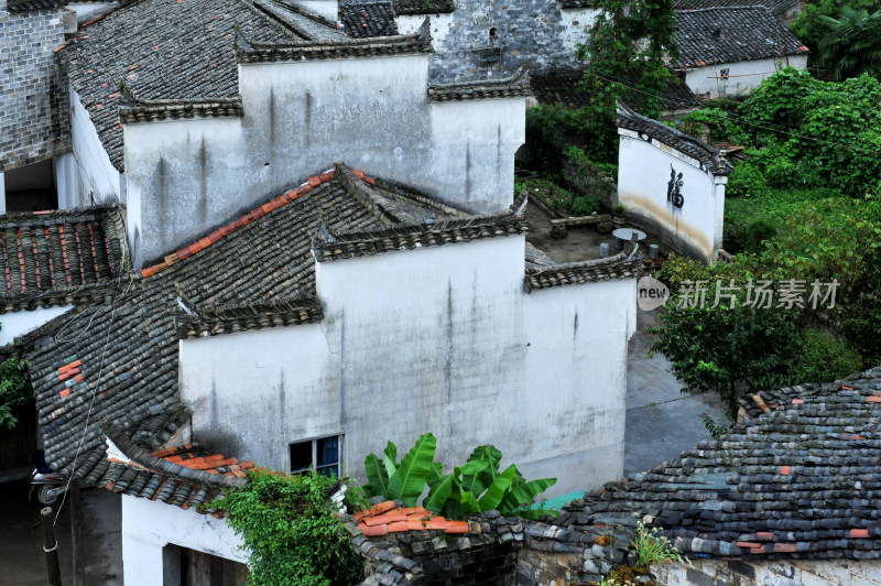 古色古香的传统古建筑屋檐 安徽查济古村