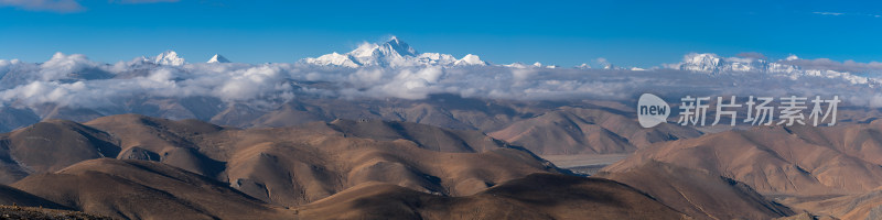 西藏加乌拉山口眺望喜马拉雅山脉