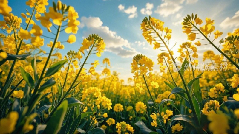 油菜花田与天空