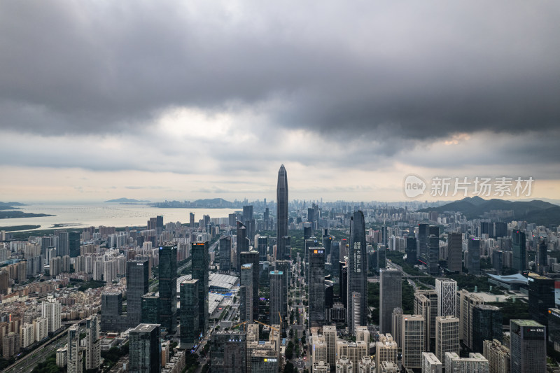 深圳福田中心区夜景航拍图