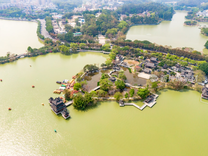 广东惠州西湖景区航拍图