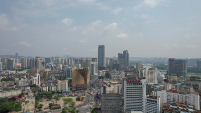 广西南宁城市高楼建筑航拍