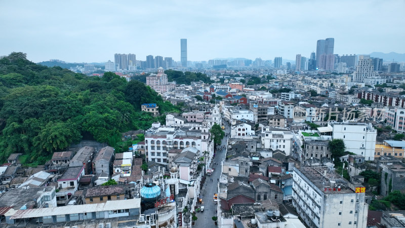 广东省中山市城市建筑风光航拍广东中山城市