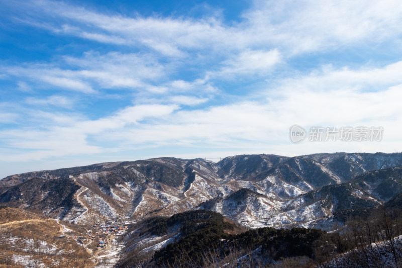 山东济南九如山七星台雪景