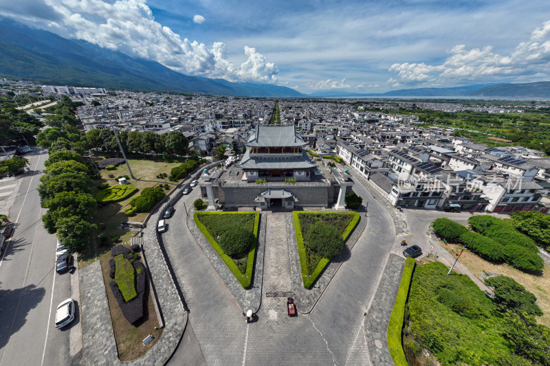 大理古建筑城楼文献名邦全景