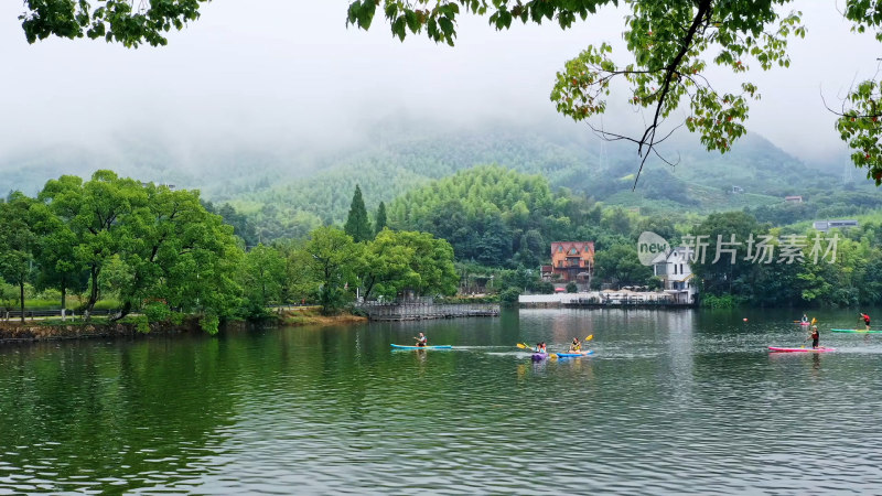 湖州莫干山劳岭水库航拍