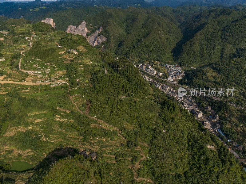 大自然秀丽山川江河航拍图