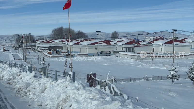 雪 雪地 新疆 雪路 喀纳斯