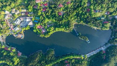 庐山风光枯岭镇如琴湖山顶小镇的壮丽景色