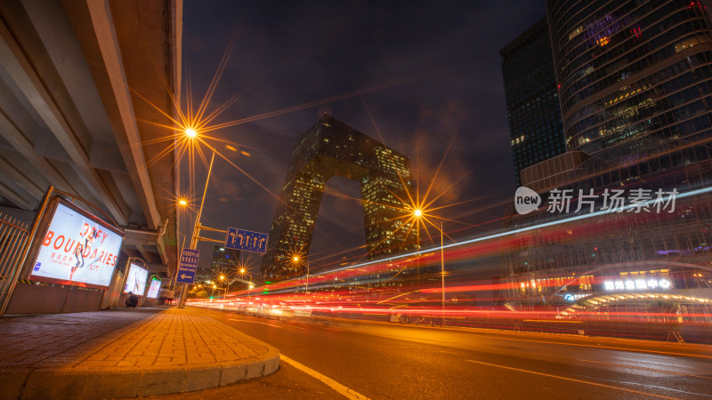 北京国贸央视大楼夜景照片