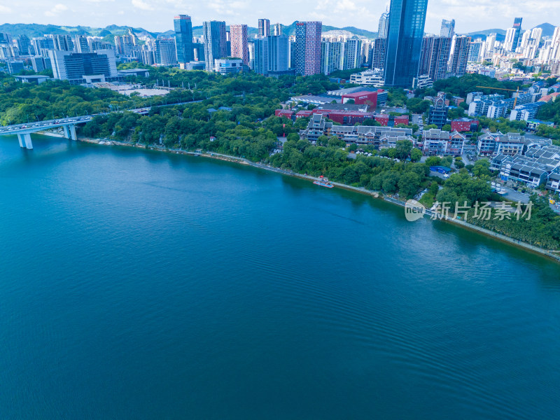 柳州建设柳江风光航拍图