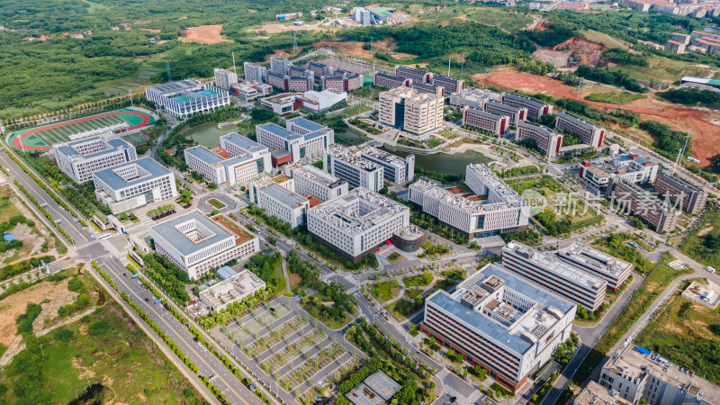 航拍中国地质大学（武汉）未来城校区风光