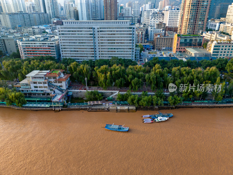 兰州城市建设黄河航拍图