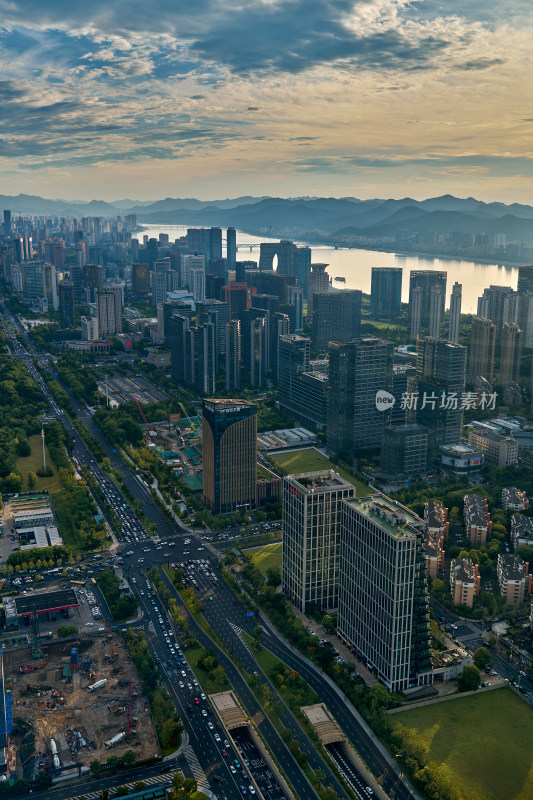 浙江杭州滨江城市风光