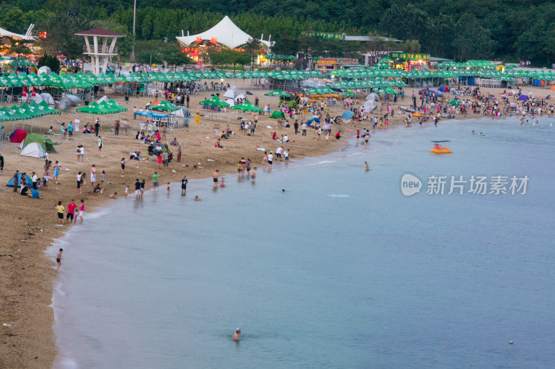 大连傅家庄公园海滨浴场夏季风光