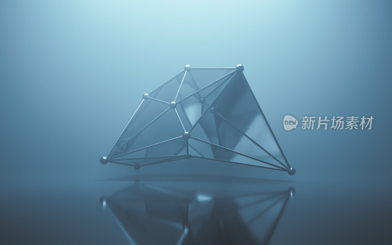 抽象几何体背景3D渲染