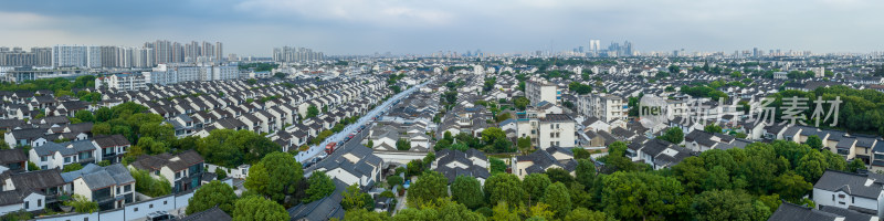 苏州市姑苏区城市建筑航拍城市天际线