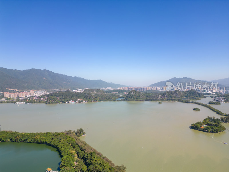 航拍广东肇庆星湖风景区