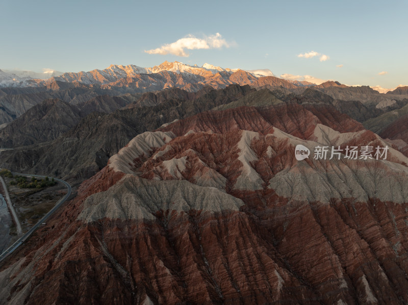 新疆南疆喀什帕米尔高原红山公园航拍