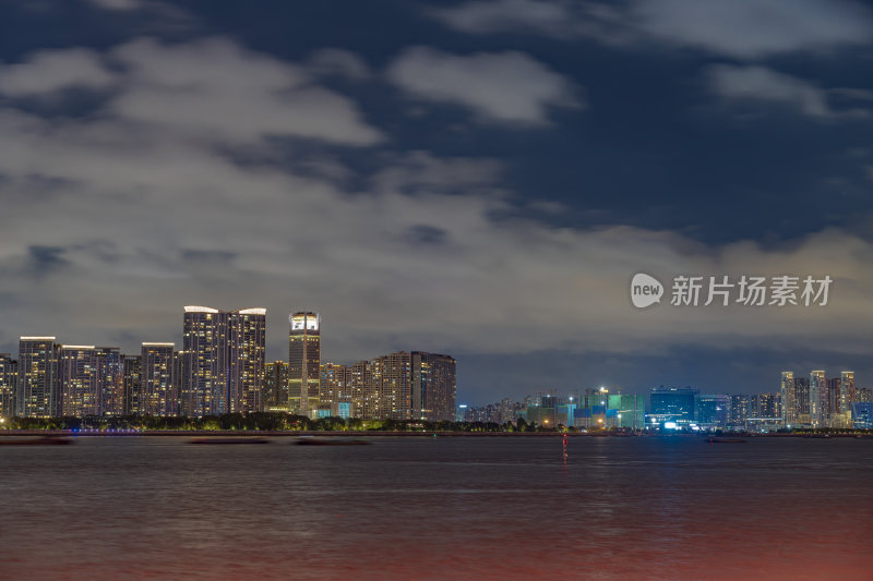 杭州钱江新城城市阳台夜景