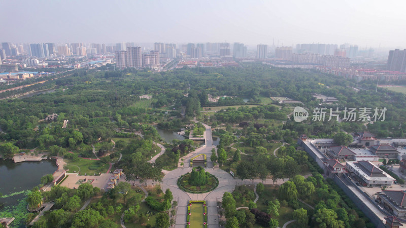 河北邯郸赵苑公园4A景区航拍