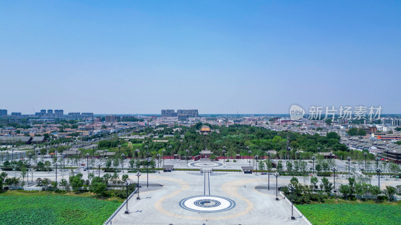 航拍河南周口淮阳太昊陵景区