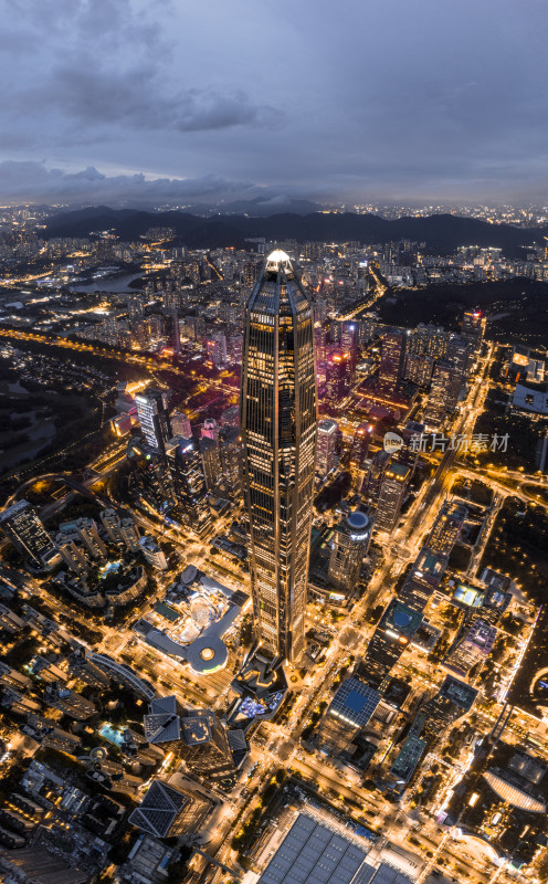 深圳福田CBD航拍夜景