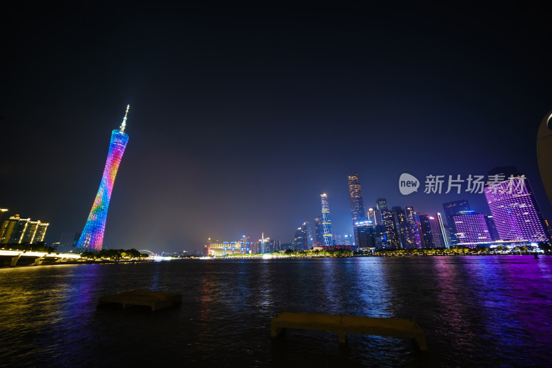 广州夜景珠江新城高楼大厦