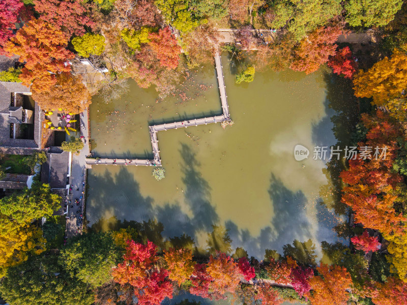 航拍天平山枫景