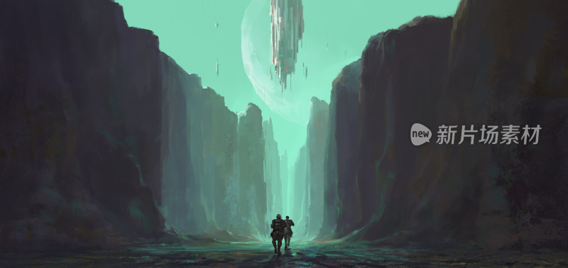 科幻风格峡谷探险场景
