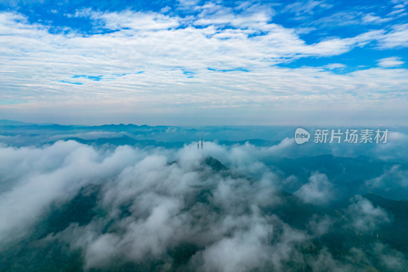 高山云海蓝天白云航拍摄影图