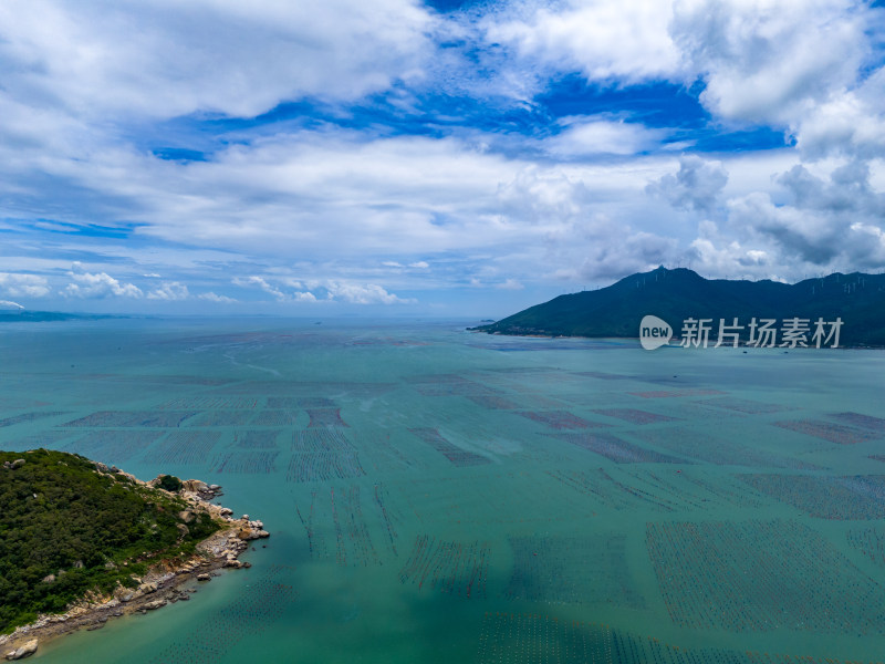 海上海鲜养殖基地航拍图