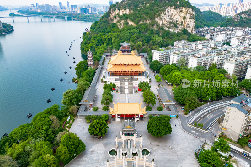广西柳州文庙航拍摄影图